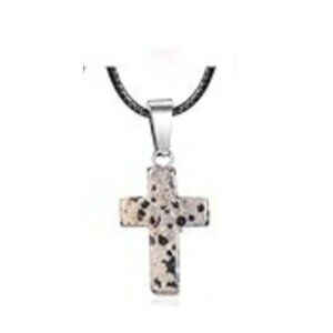 Cross Gemstone Pendant Charms Cross Quartz Crystal Charms for Necklace Earrings